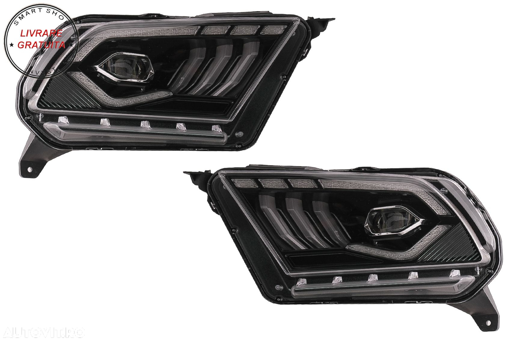 Faruri Full LED Ford Mustang V (2010-2014) cu Semnal Dinamic Secvential- livrare gratuita - 19