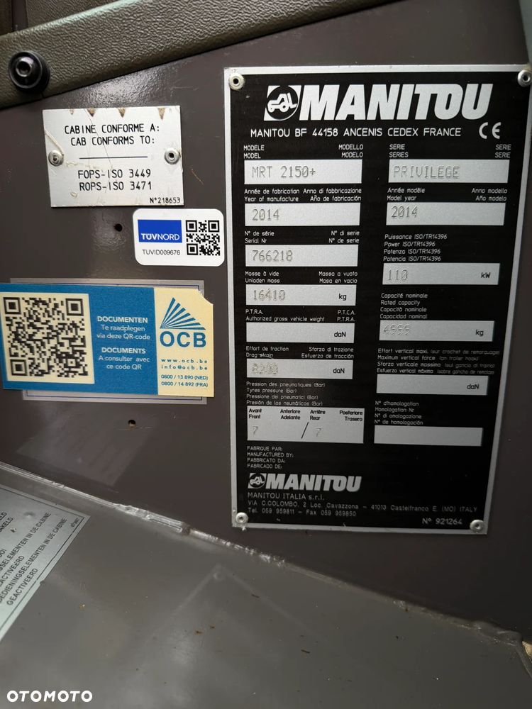 Manitou MRT2150+PRIVILEGE Ładowarka teleskopowa 4x4 ROTO 21metrów. Bez AdBLUE bez DPF. udźwig 5ton jak Nowa z Norwegii 4900mtg. 2015rok. Obrót pełny. Zero luzów wycieków. Zadbana maszyna z Fermy Norweskiej. Silnik 160 Km. AUTEC zdalne sterowanie. Ani deka luzów czy wycieków. Opony jak Nowe. Pełny Oryginał. Niski przebieg. Stabilizatory. Zamki na tłokach. OKAZJA - 6