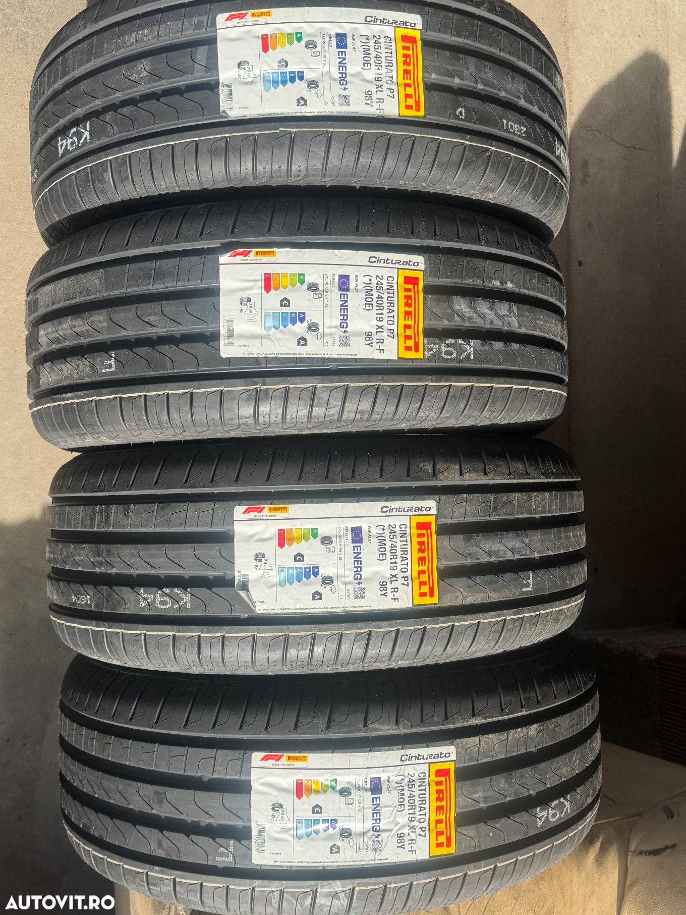 Vând anvelope 245/40/19 Pirelli de vară noi cu runflat - 3