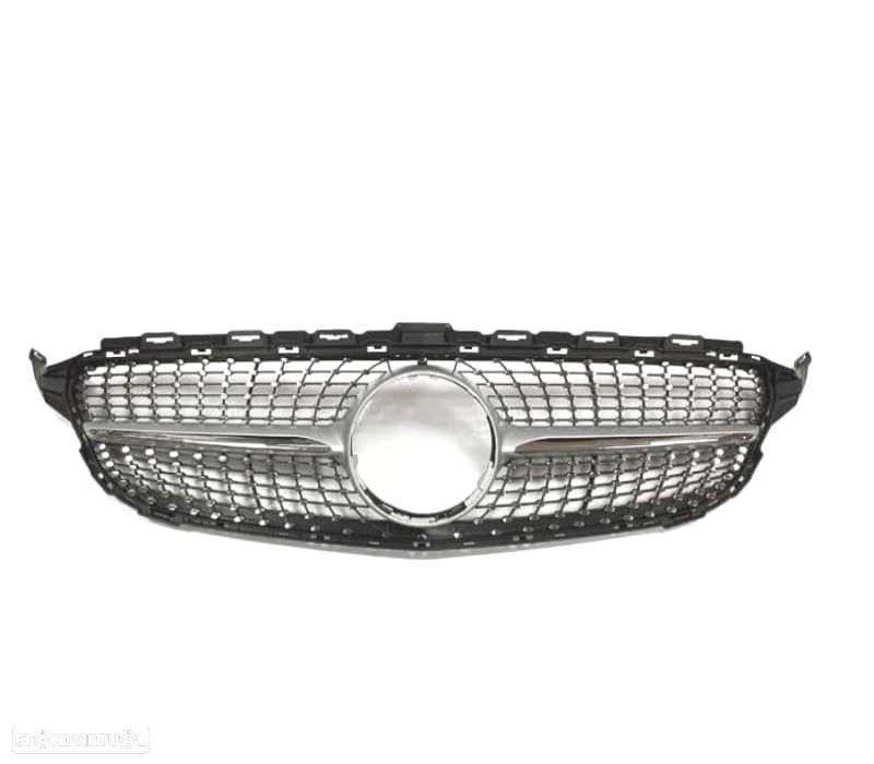 GRELHA DIANTEIRA PARA MERCEDES W205 AMG 14-18 LOOK DIAMOND SILVER - 2