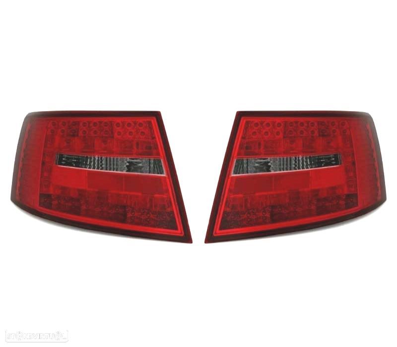 FAROLINS TRASEIROS LED AUDI A6 4F 04-08 VERMELHO ESCURECIDO - 1