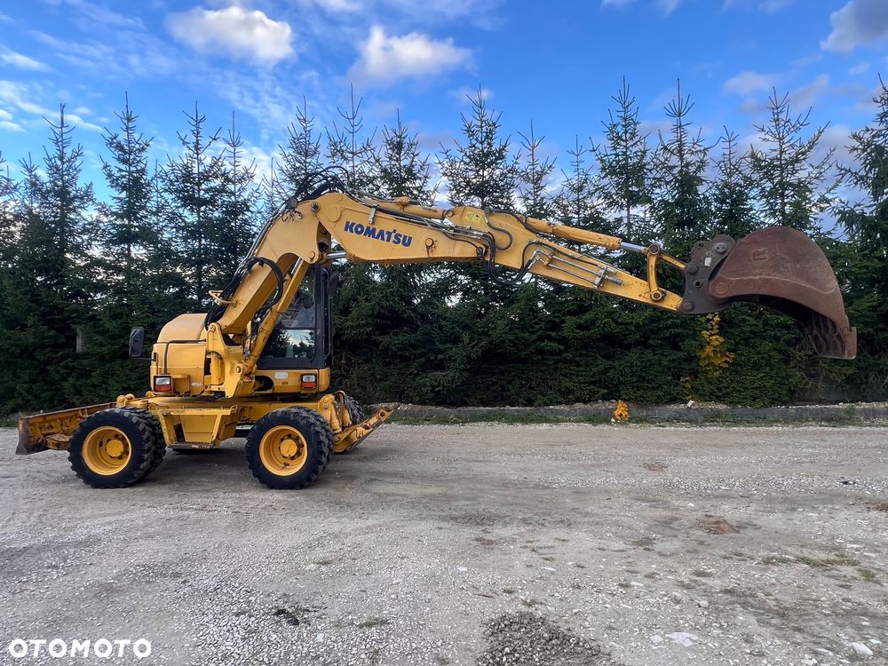 Komatsu Koparka kołowa KOMATSU 10ton PW98MR-8 4x4x4 plug podpory KLIMA 30km/h ramie Long 3xłamane skrętne 2012r bez DPF i ADBLUE 4cyl dodatk wyjścia hydr 51Kw 2osie skrętne pług stopy Cat TEREX Liebherr Wacker Pw 98 mr 8 11 prosto z importu - 14