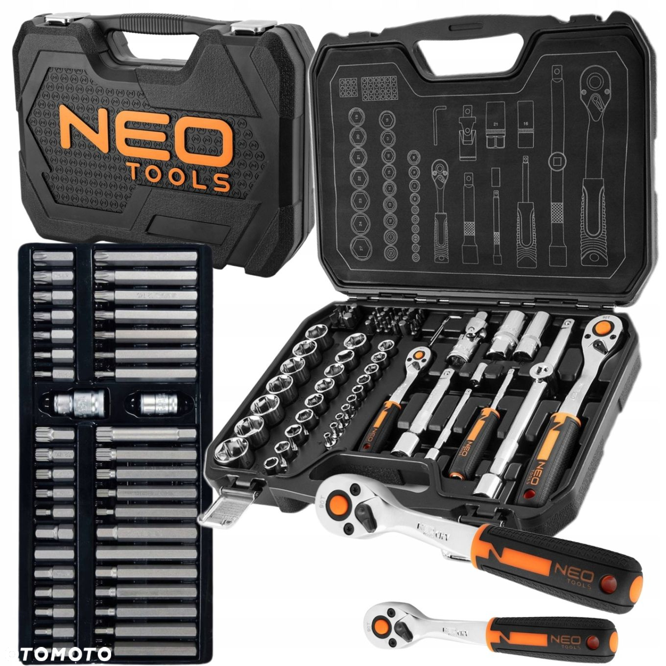 NEO ZESTAW KLUCZY NASADOWYCH 73E 1/2" 1/4" NASADKI BITY SATYNA  TORX 40SZT - 15