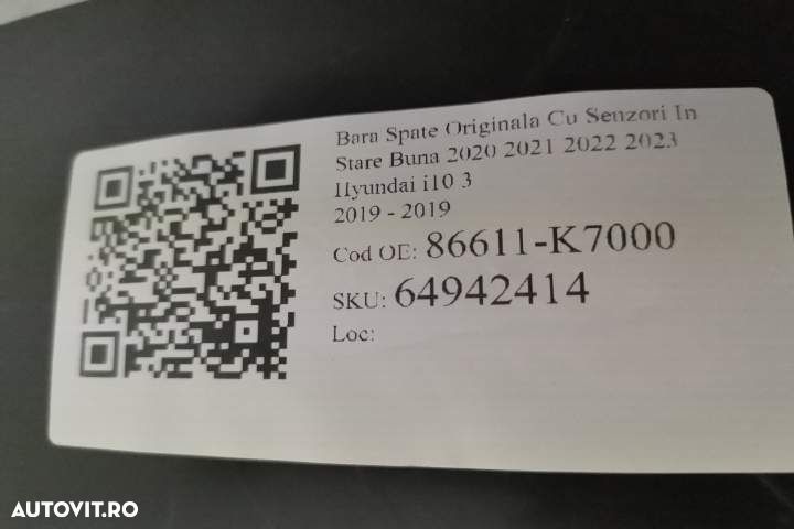 Bara Spate Originala Cu Senzori In Stare Buna 2020 2021 2022 2023 Hyun - 8