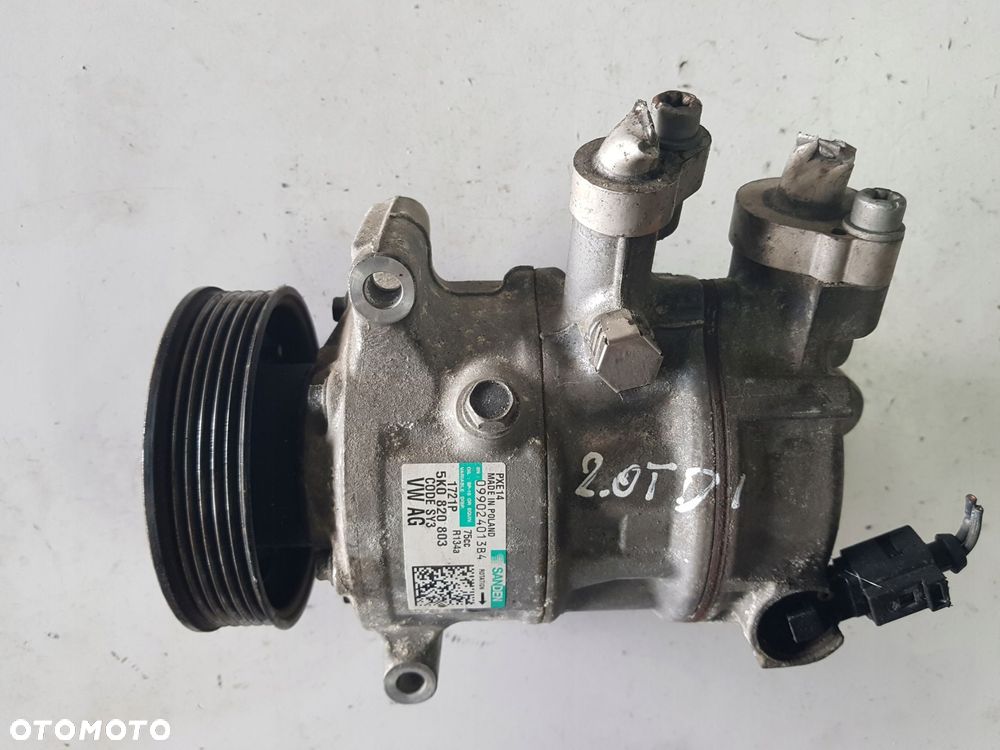SEAT LEON 2 II LIFT 09-12r 2.0 TDI SPRĘŻARKA KLIMATYZACJI 5K0820803 - 3