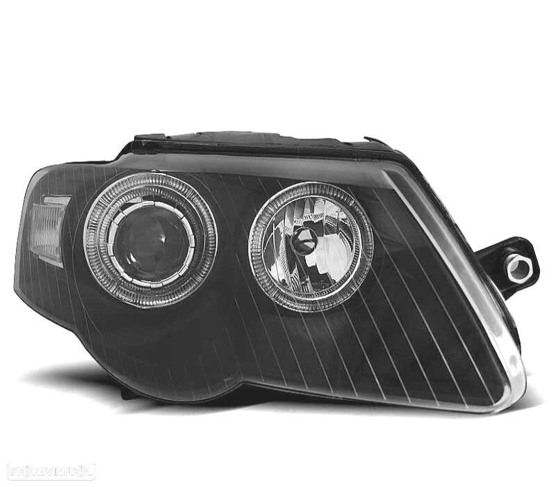 FARÓIS VOLKSWAGEN VW PASSAT 3C 05-10 ANGEL EYES FUNDO NEGRO - 2
