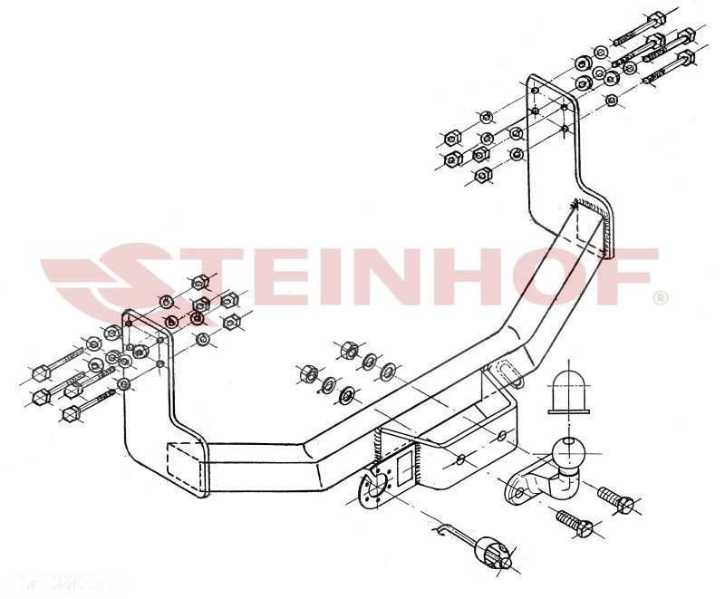 Hak Holowniczy+WIĄZKA 7PIN do Mercedes Sprinter Furgon 3,55/4,025 od 1995 do 2006 - 2
