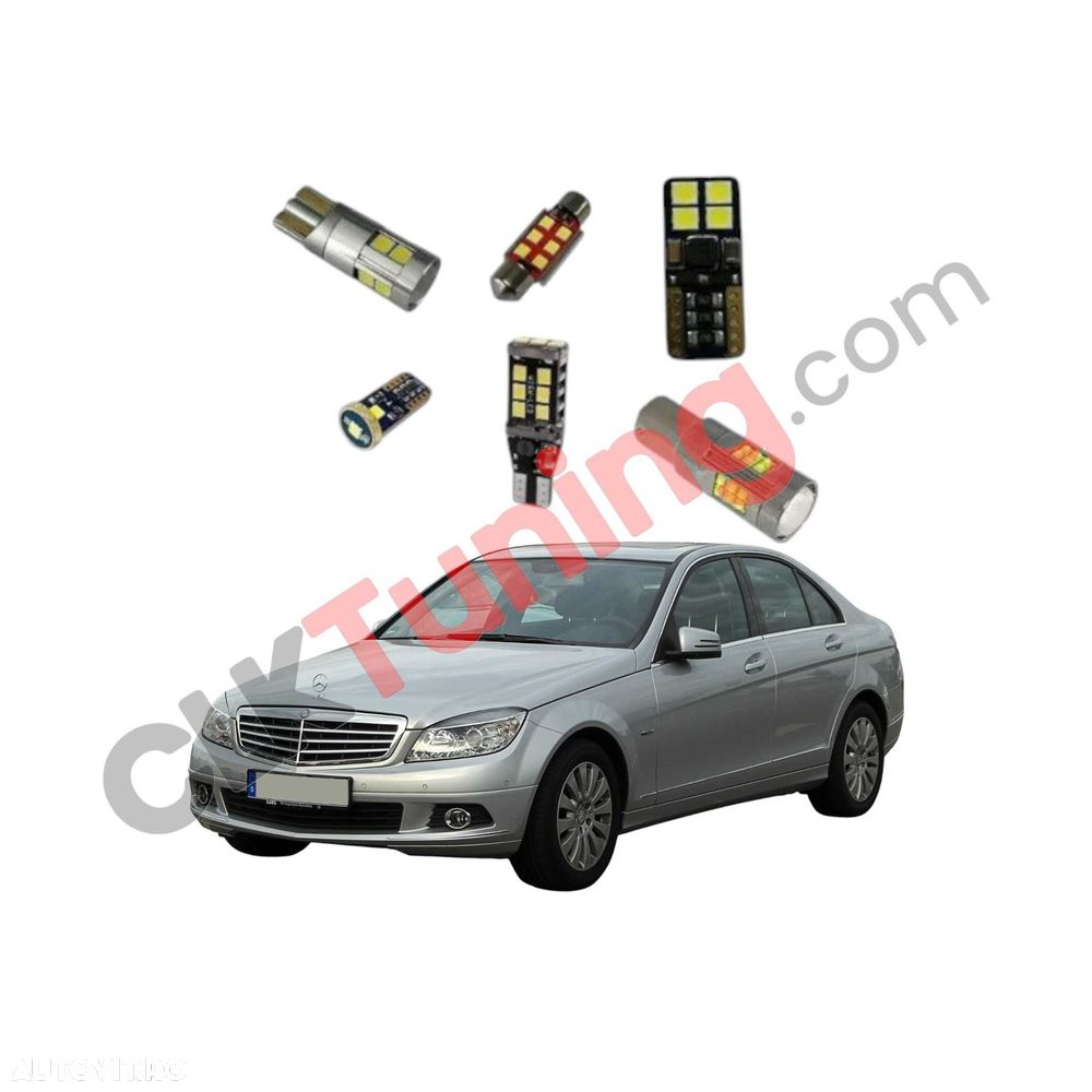 Pachet becuri led leduri pt interior pentru Mercedes W204 - 1