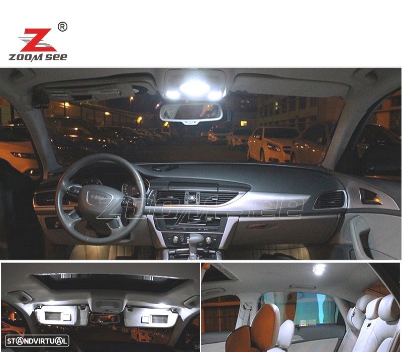 KIT COMPLETO DE 19 LÂMPADAS LED INTERIOR PARA AUDI A6 S6 RS6 C7 AVANT WAGON 2012 + - 4