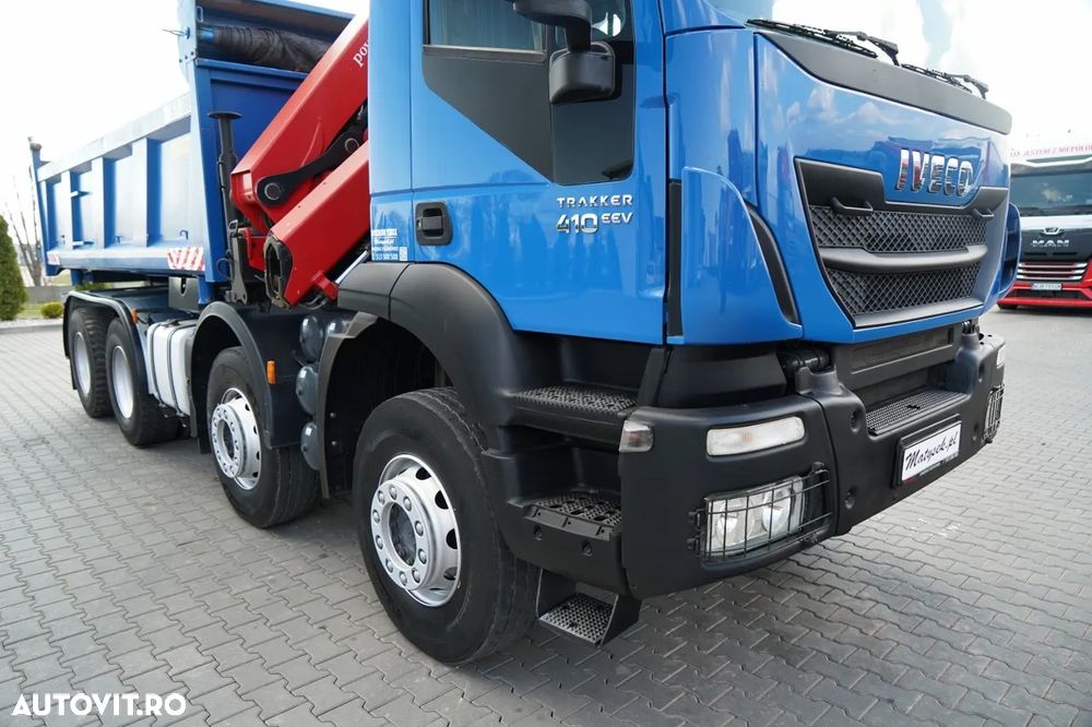 Iveco TRAKKER 410 EEV / 8X4 / Basculantă pe două laturi / HYDROBORTA / BORDMATIC / HDS HMF 1730 K2 / EURO 5 EEV - 16