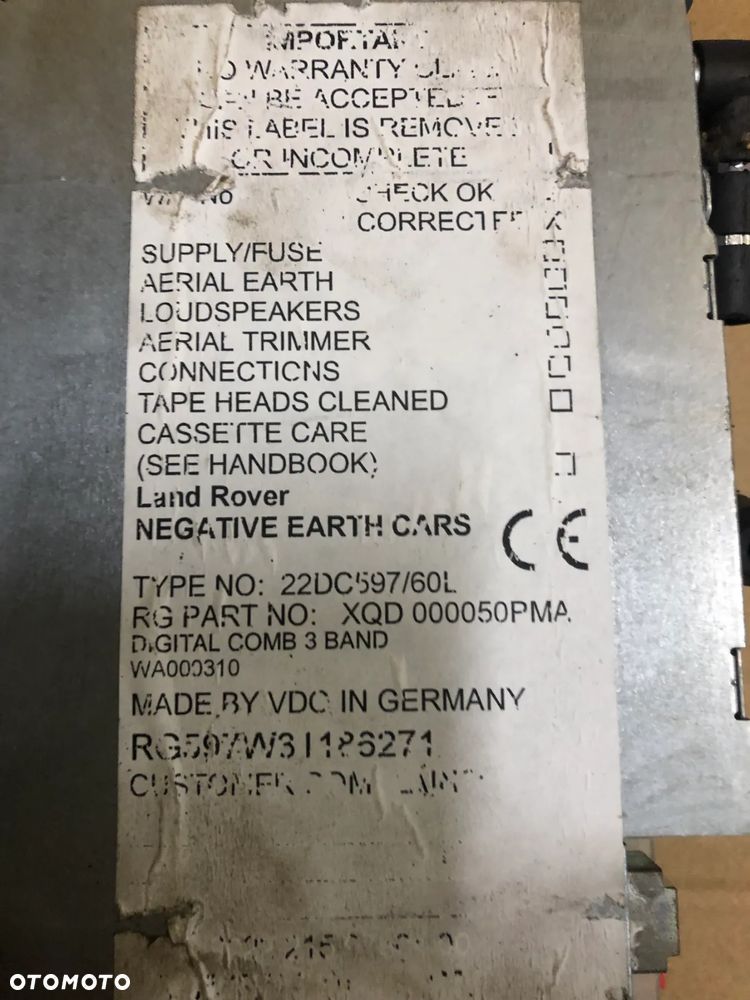 Radio kaseta XQD000050 LAND ROVER DISCOVERY 2 II - 2