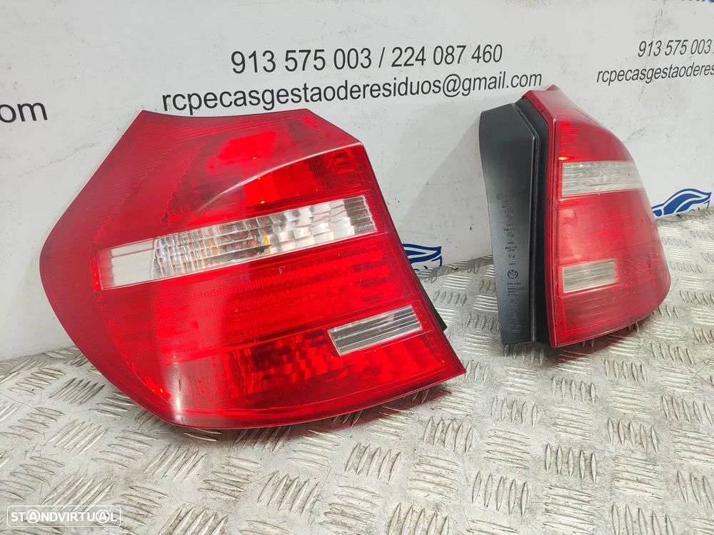 Farolins traseiros trás direito esquerdo originais BMW Serie 1 E81 E87 LCI de 2007 a 2011 - 3