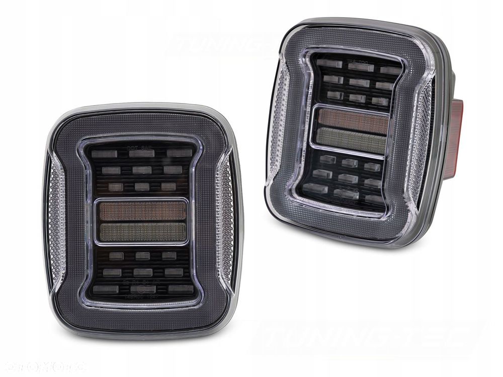 lampy tyl kpl full led tuning clear white jeep wrangler yj sj tj 1991-2006 - 1