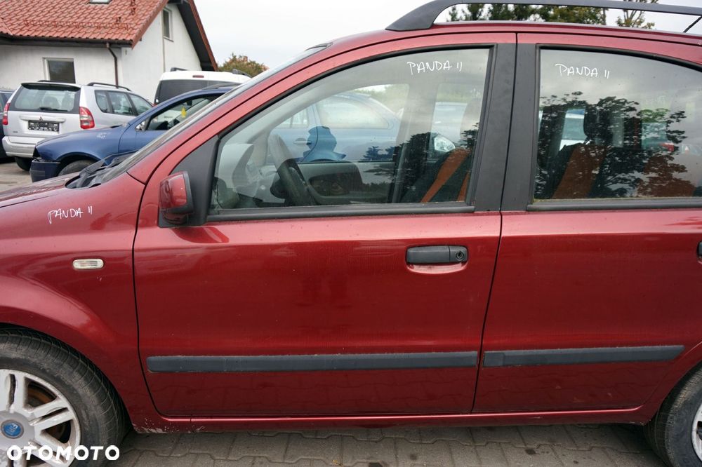 DRZWI PRZEDNIE LEWE PANDA II 132F  CZERWONY ROSSO FIAT 2003-2012 - 1