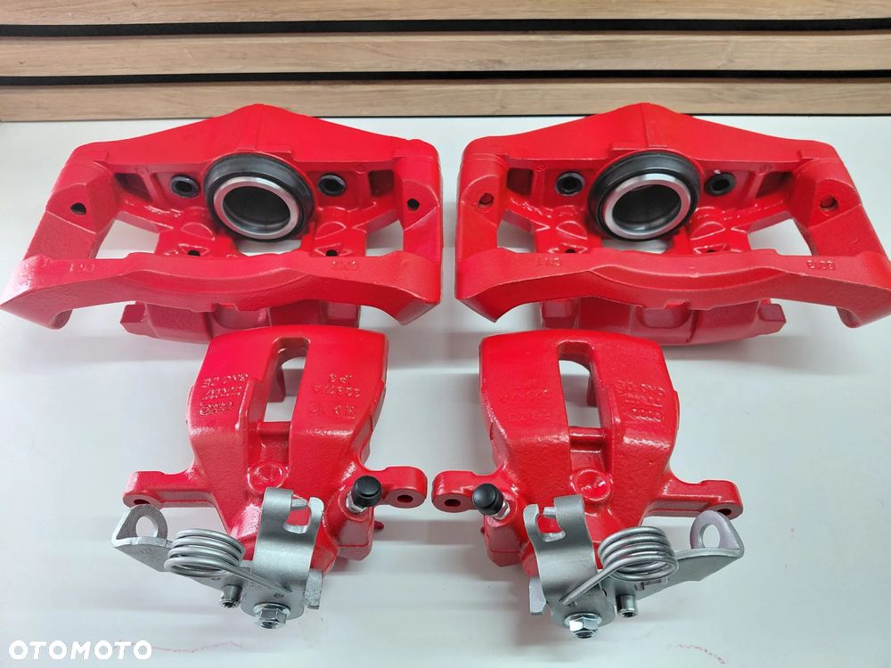 Zacisk tył Przód Lewy Prawy Audi A4 B7 Komplet Czerwone - 2