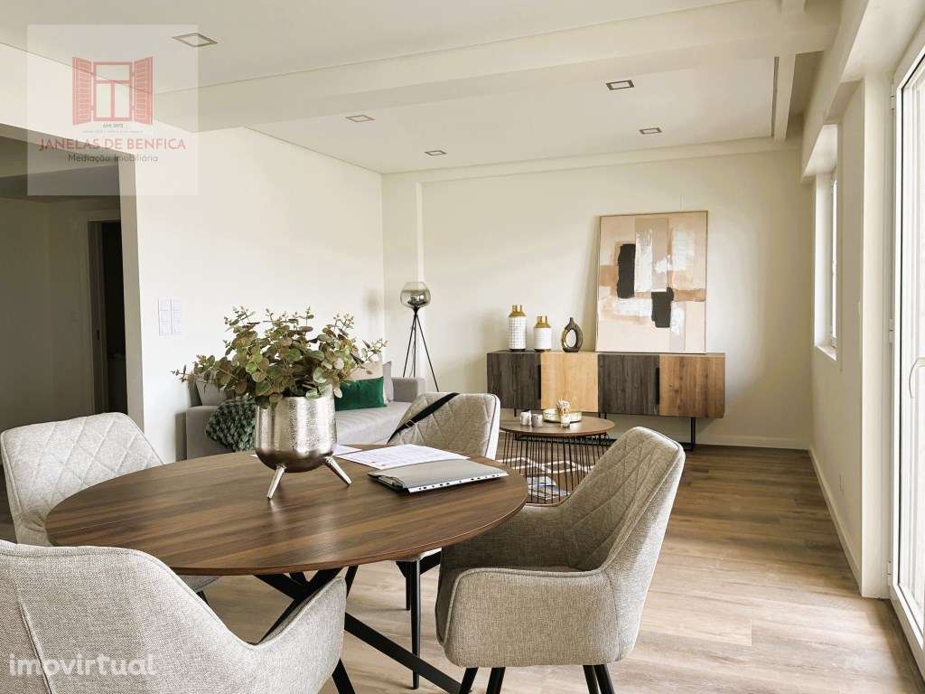 T3 em Benfica, renovado, equipado, mobilado, varanda aberta - Grande imagem: 2/29