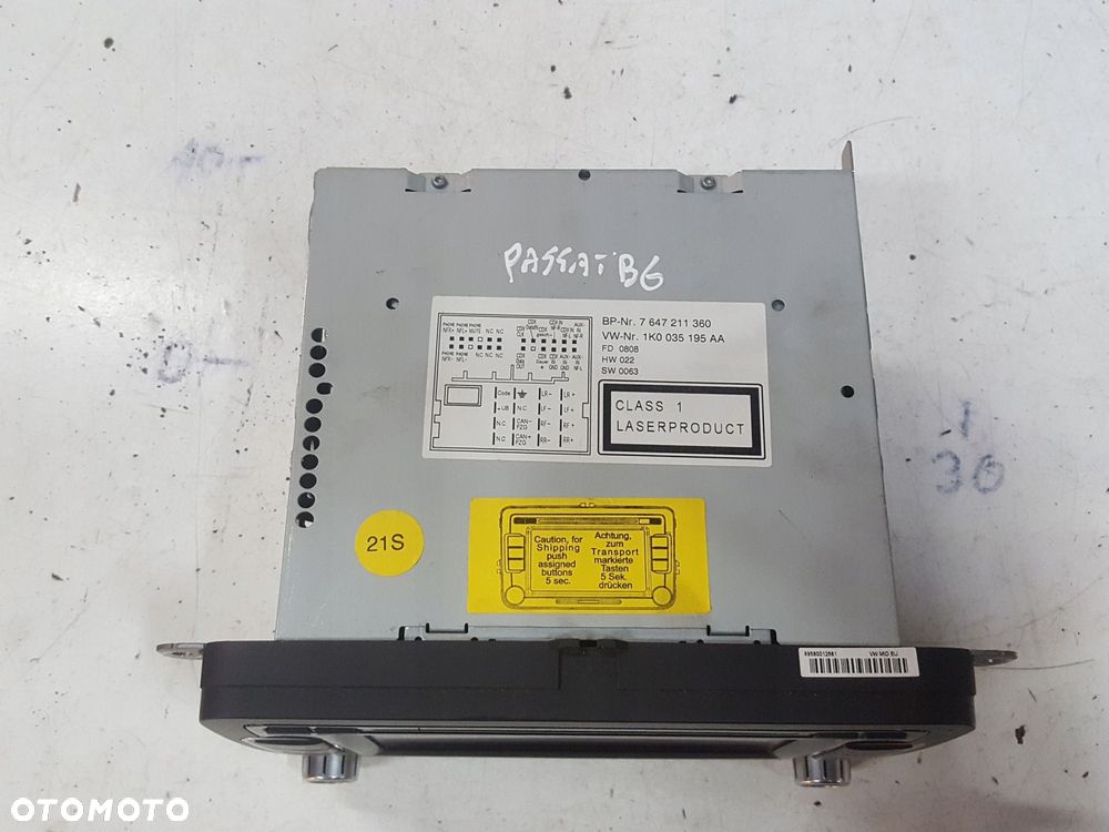 VW PASSAT B6 CC TIGUAN RADIO CD MP3 1K0035195AA - 2
