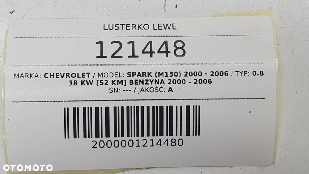 LUSTERKO LEWE ZEWNĘYRZNE MANUALNE CHEVROLET SPARK I EU - 5