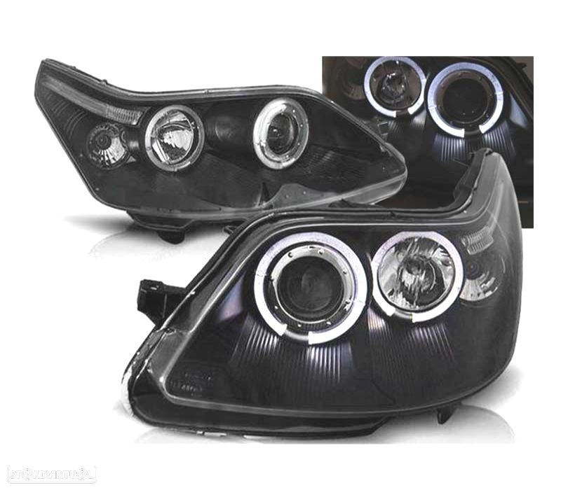 FARÓIS ANGEL EYES CITROEN C4 04-09 FUNDO PRETO - 1
