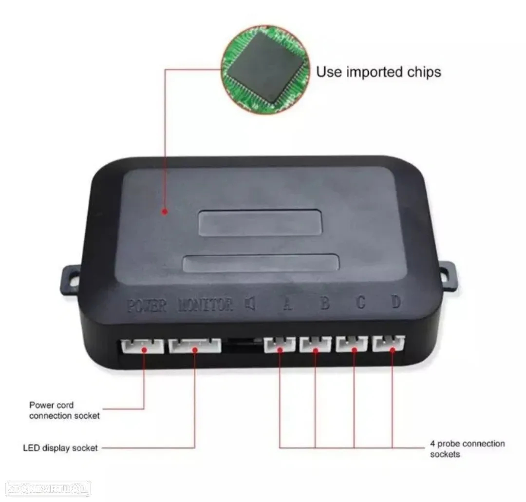 Sensores de Estacionamento Universal + Buzzer - Preto - 3