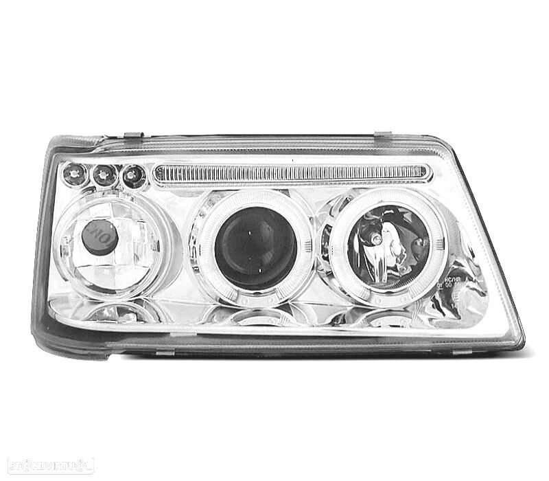 FARÓIS PEUGEOT 205 90-96 ANGEL EYES FUNDO CROMADO - 2