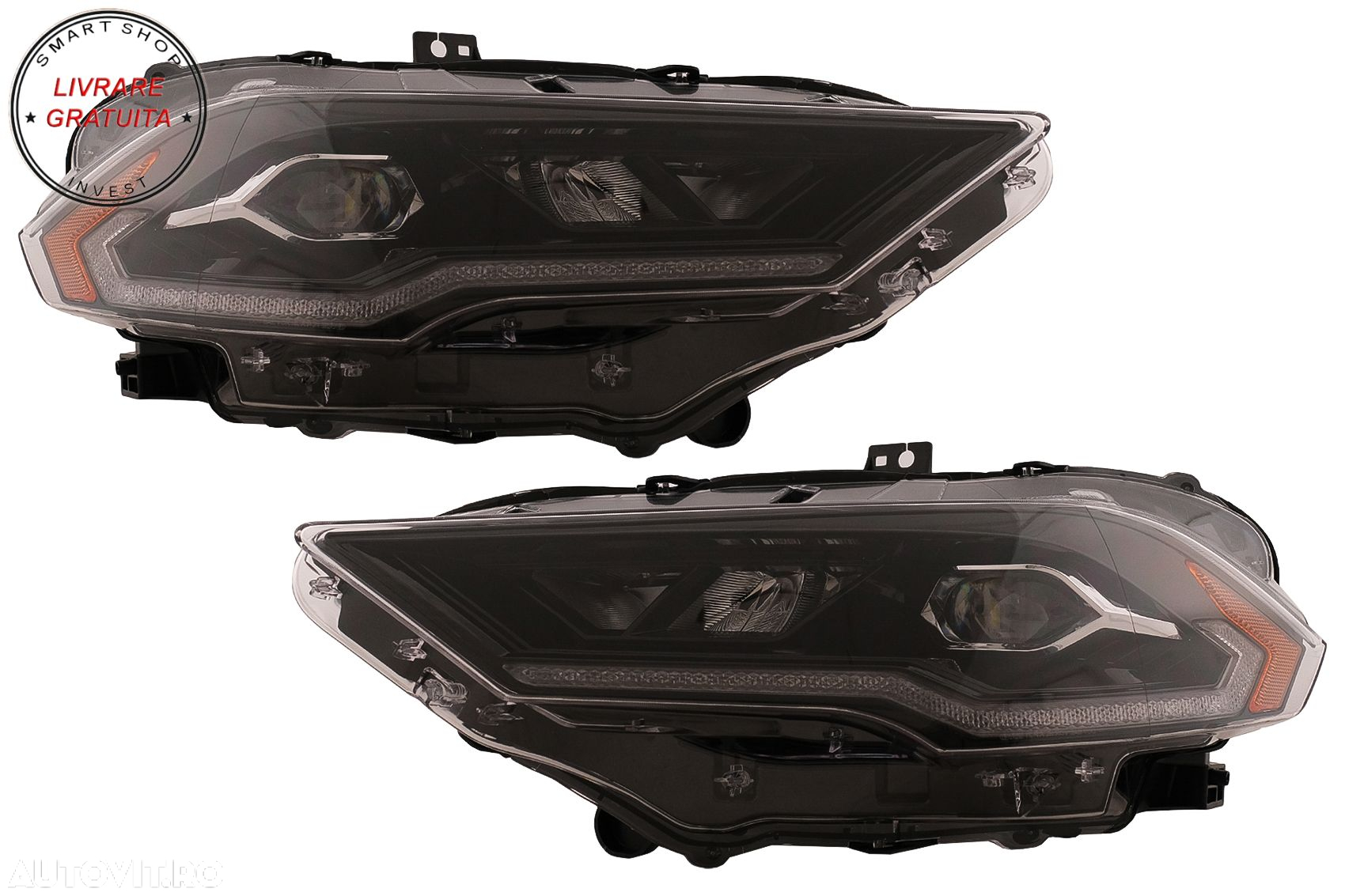 Faruri LED Ford Mustang Facelift (2018-2023) Negru Semnal Dinamic- livrare gratuita - 11