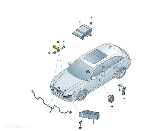 Czujnik uderzenia syst. Airbag Audi A4/A5/Q7 16-25