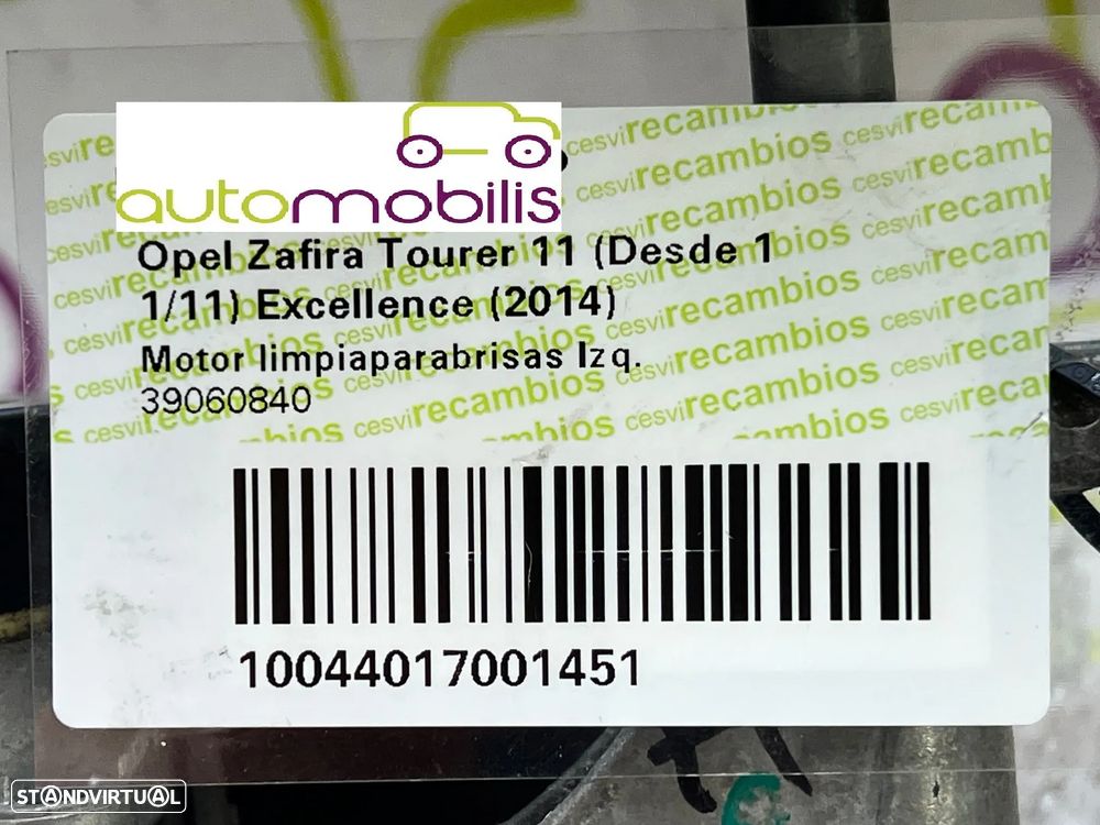 Limpa Vidros Esquerdo OPEL ZAFIRA TOURER C 2.0 CDTi Ref. 39060840 - NO. 340093 - 4
