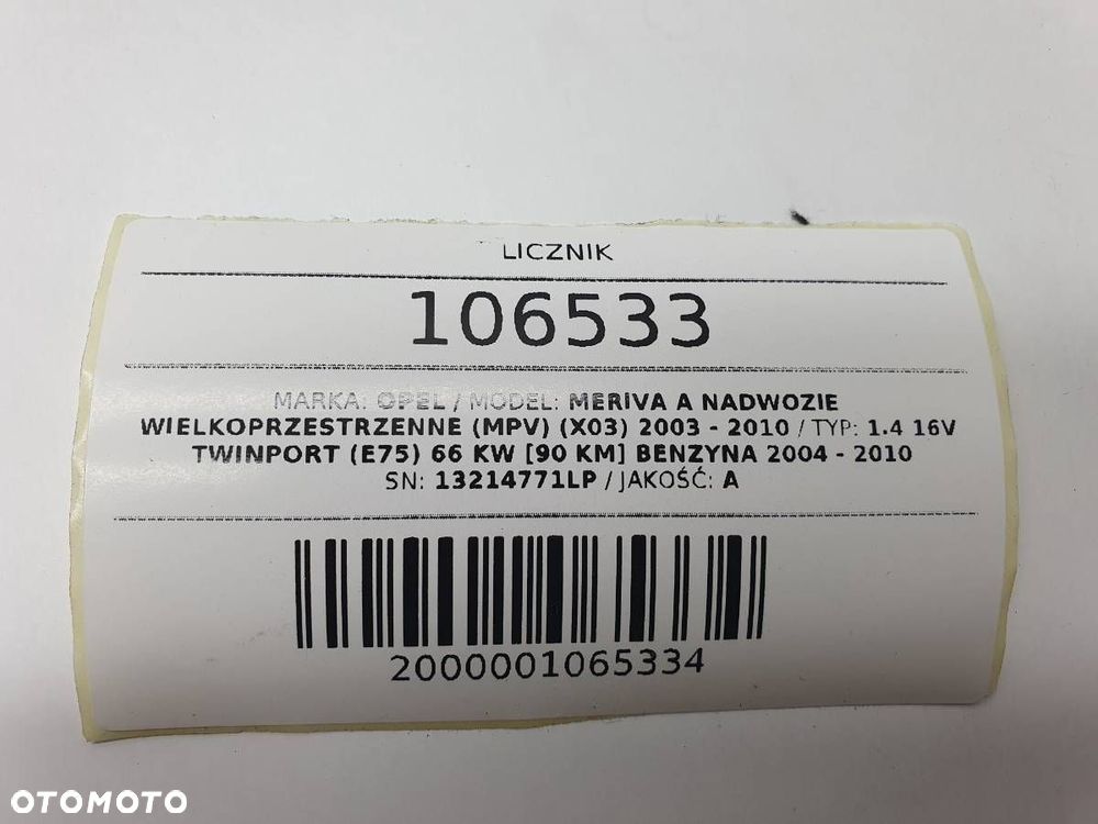 LICZNIK ZEGARY 13214771LP MERIVA A LIFT 1.4 B EU - 6