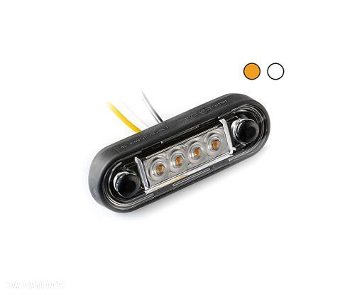 Lampa obrysowa LED 12-36V, biało-żółta z podkładką gumową płaską i okrągłą - 1