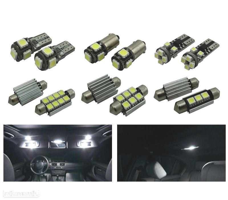 KIT COMPLETO 16 LAMPADAS LED INTERIOR PARA BMW E90 SEDAN 316I 318I 320I 320D XDRIVE 325I 325XI 328I - 1