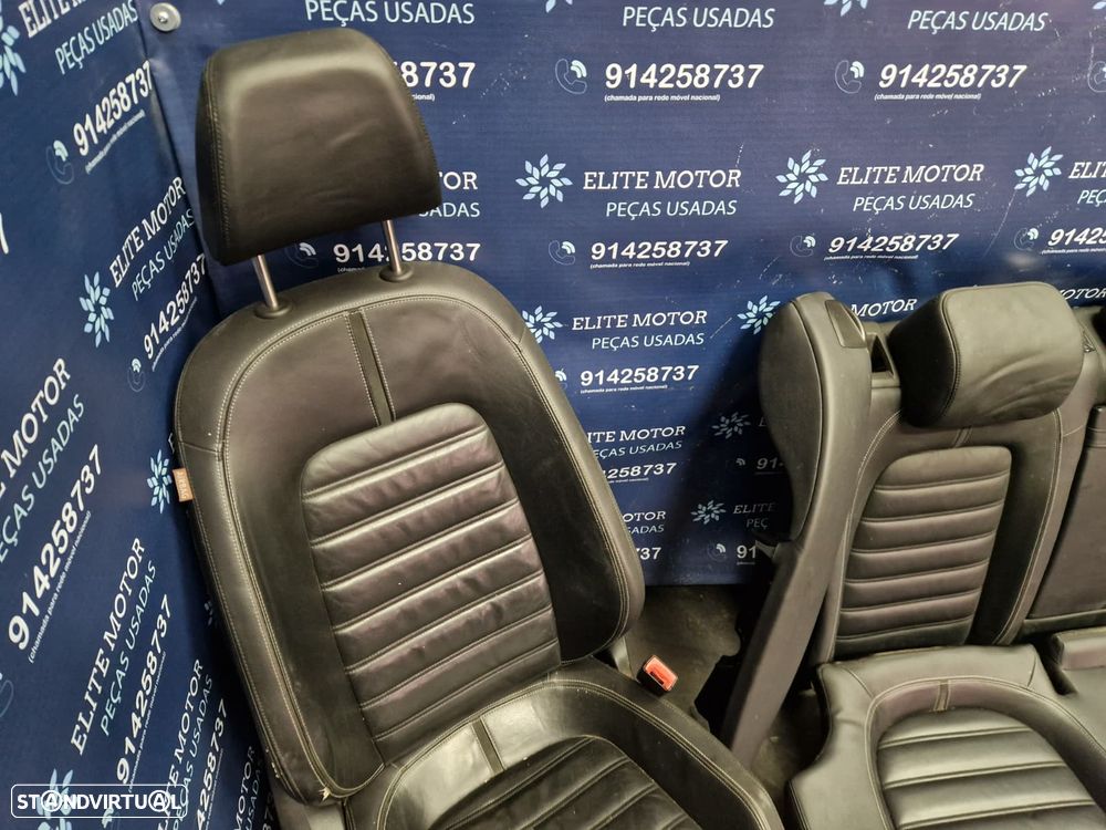 Jogo de bancos usados VW PASSAT CC HIGHLINE PELE PRETOS - 12