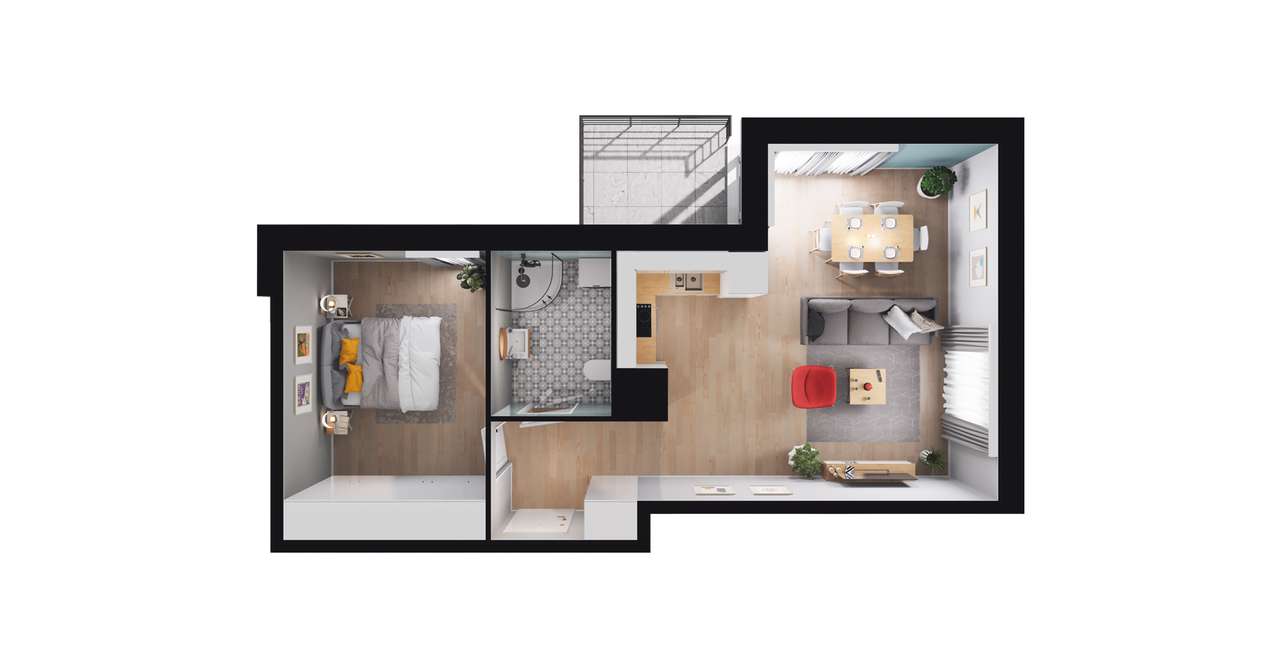 2-pokojowe mieszkanie 49m2 + balkon Bez Prowizji - Pełny obrazek: 4/6