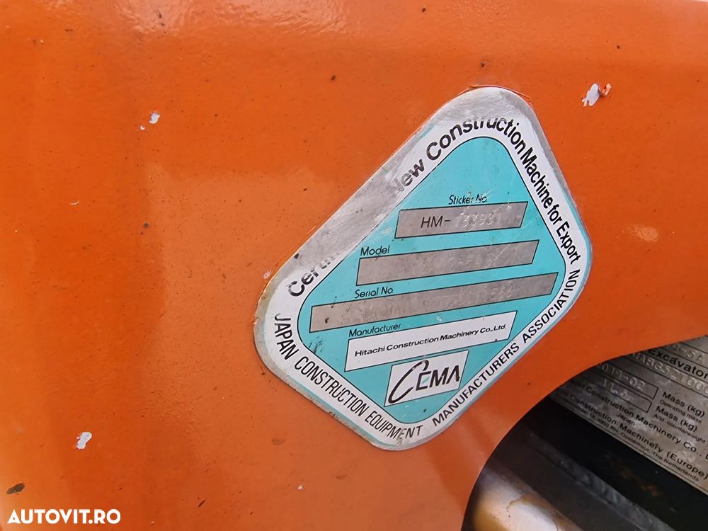 Hitachi ZX19, Masa operat 2tone, 2019, 1.596h, LAMA, CUPLA RAPIDA+3 CUPE, Senile extensibile, latime strans 0,98m, Inst picon, cabina, radio, senile 80% ok, STARE FOARTE BUNA, posibilitate leasing 4 ani, rata lunara 2.000 lei-PROMOTIE-17.900EUR+Tva - 15
