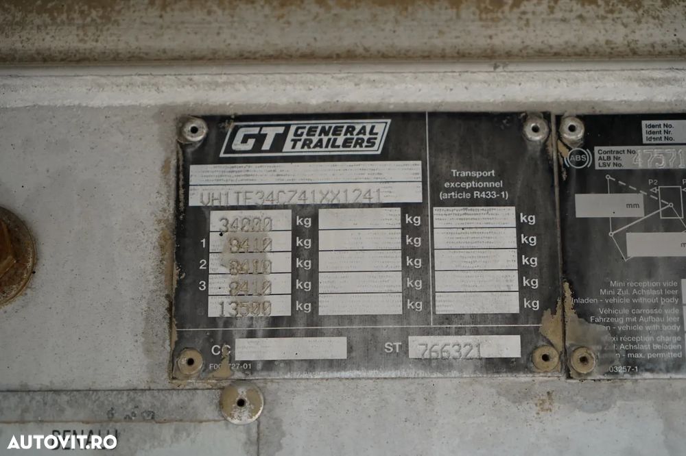 Benalu BENALU / 24 m3 / ALUMINIU / AXĂ RIDICATĂ / GREUTATE: 5.300 KG / PERDĂ ELECTRICĂ / JANTE DIN ALIAJ - 22