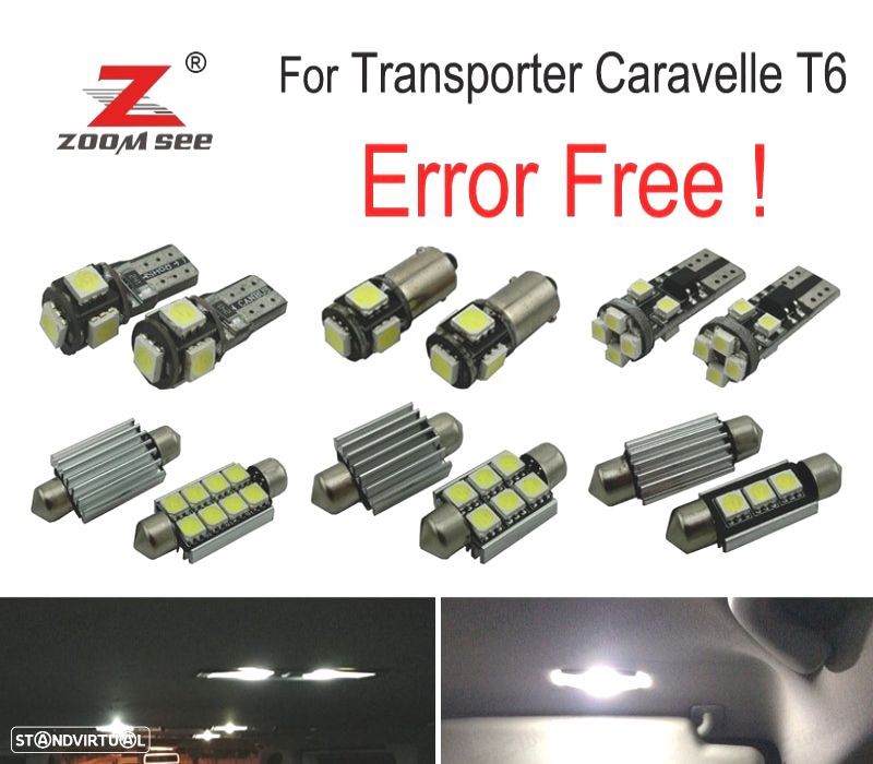 KIT COMPLETO DE 19 LÂMPADAS LED INTERIOR PARA VOLKSWAGEN VW CARAVELLE MK6 T6 2016-2018 - 1