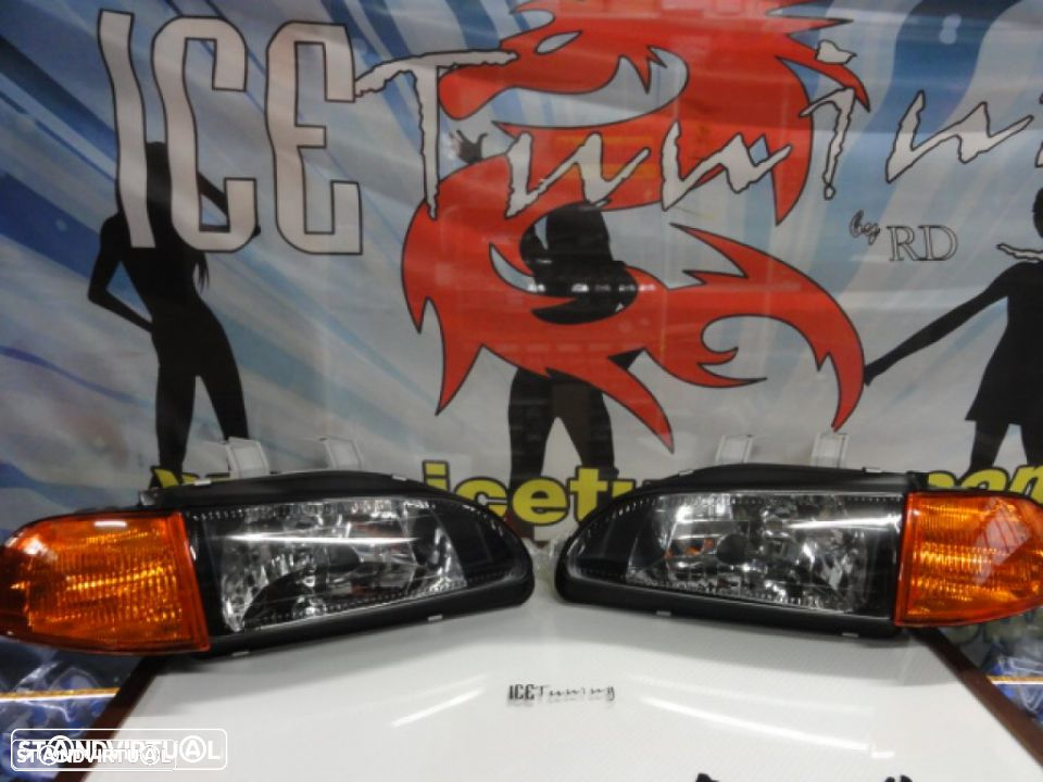 Farois frontais com luz branca 5000k Honda civic 92-95 JDM + piscas frontais JDM 2, 3 portas EG3, EG4, EG5, EG6, EJ1, EJ2 - 4