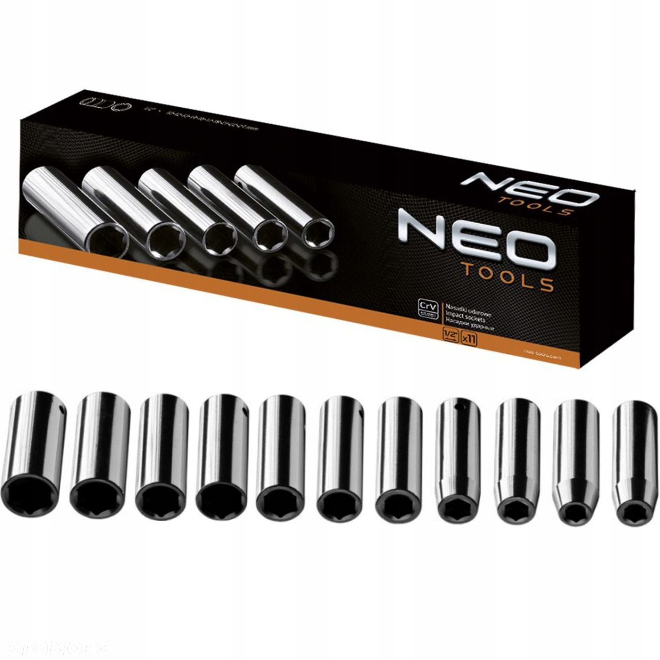 NEO 12-102 NASADKI UDAROWE DŁUGIE 11 ELEM 10-24mm 1/2 METALOWA WALIZKA - 2