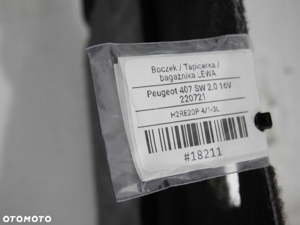TAPICERKA BAGAŻNIKA LEWY TYŁ PEUGEOT 407 SW - 7