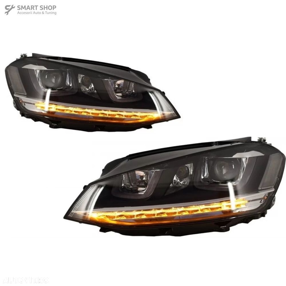 Faruri 3D LED VW Golf VII (2012-2017) R-Line LED Semnalizare Dinamica - 3