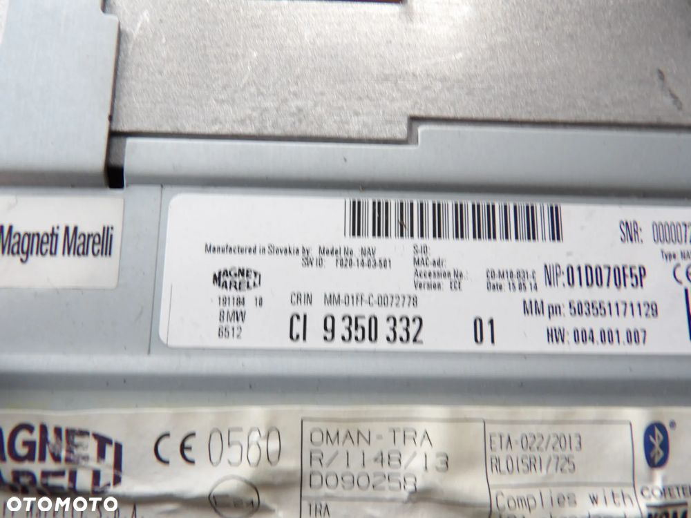 BMW - F30,F31 - RADIO CD , CZYTNIK NAWIGACJI - 9350332 - 3