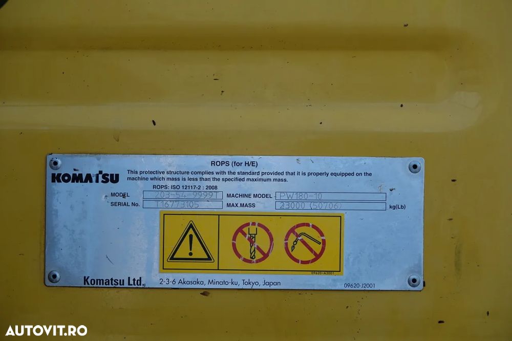 Komatsu PW 180-10 / EXCAVATOR PE ROȚI / 2017 / - 38