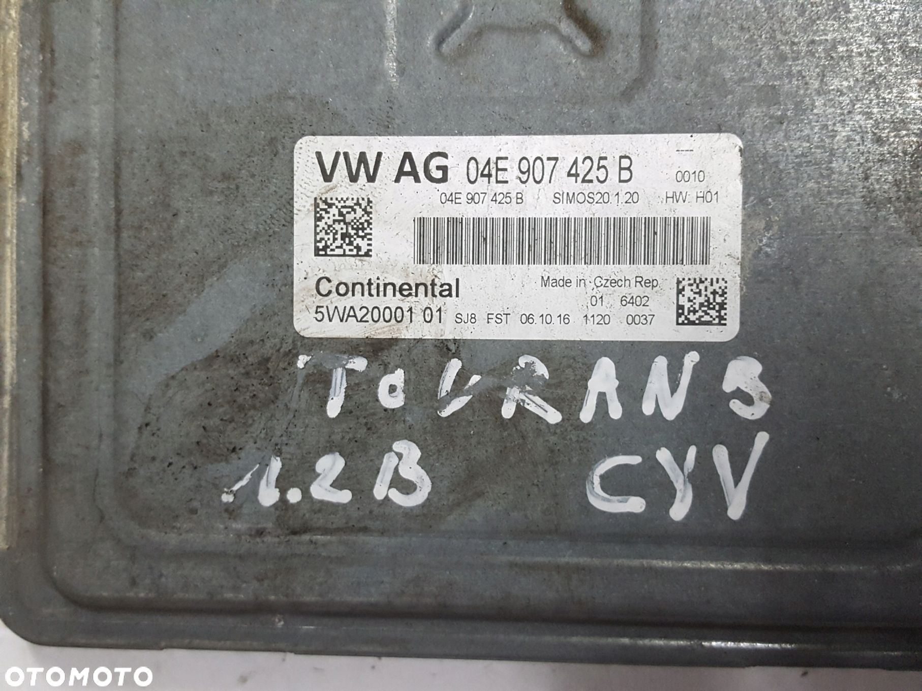 VW TOURAN 3 III 5T 15r- 1.2 TSI CYV KOMPUTER STEROWNIK SILNIKA 04E907425B - 2