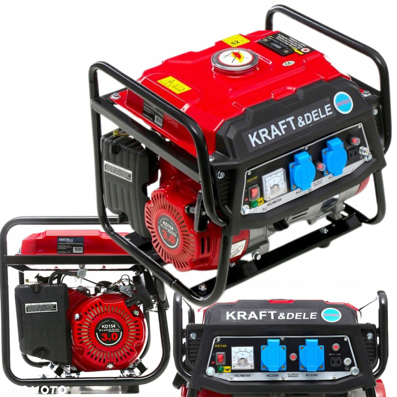 KRAFTDELE AGREGAT PRĄDOTWÓRCZY GENERATOR PRĄDU 12/230V 1500W 3KM KD146 - 11