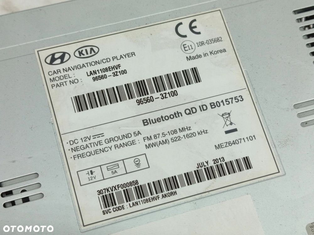 HYUNDAI I40 RADIO NAWIGACJA GPS 96560-3Z100 - 6