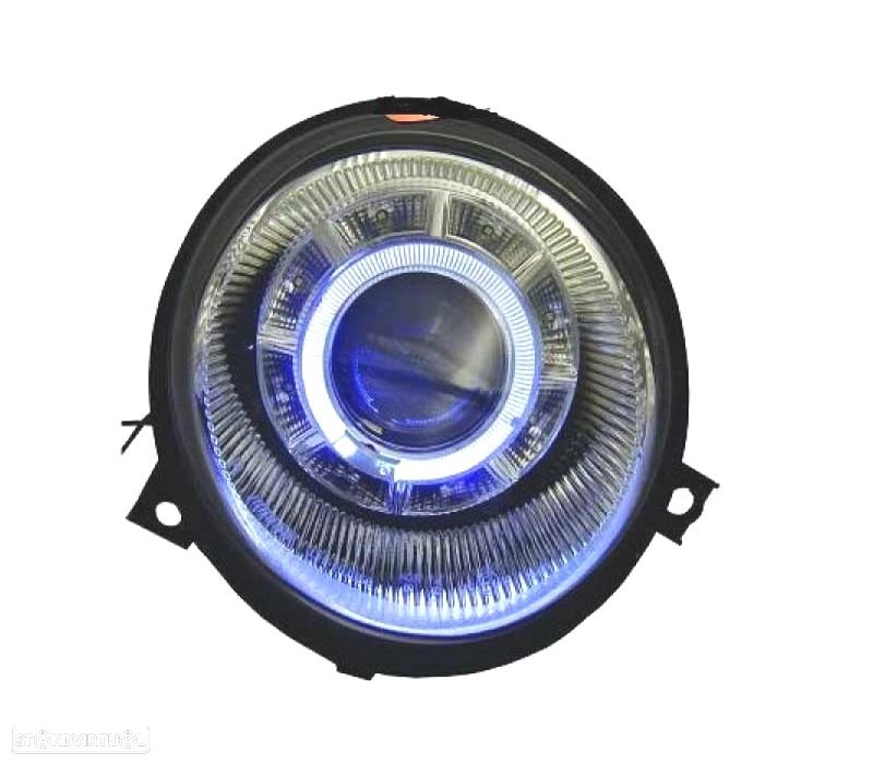 FARÓIS VOLKSWAGEN VW LUPO 98-05 LUZ DIURNA OLHOS DE ANJO FUNDO CROMADO - 2