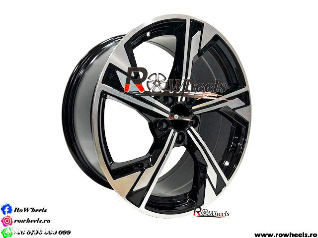 Jante AUDI R19 Negru lucios si polish A4 A5 A6 A7 A8 Q1 Q3 Q5 Q7 Q8 - 3