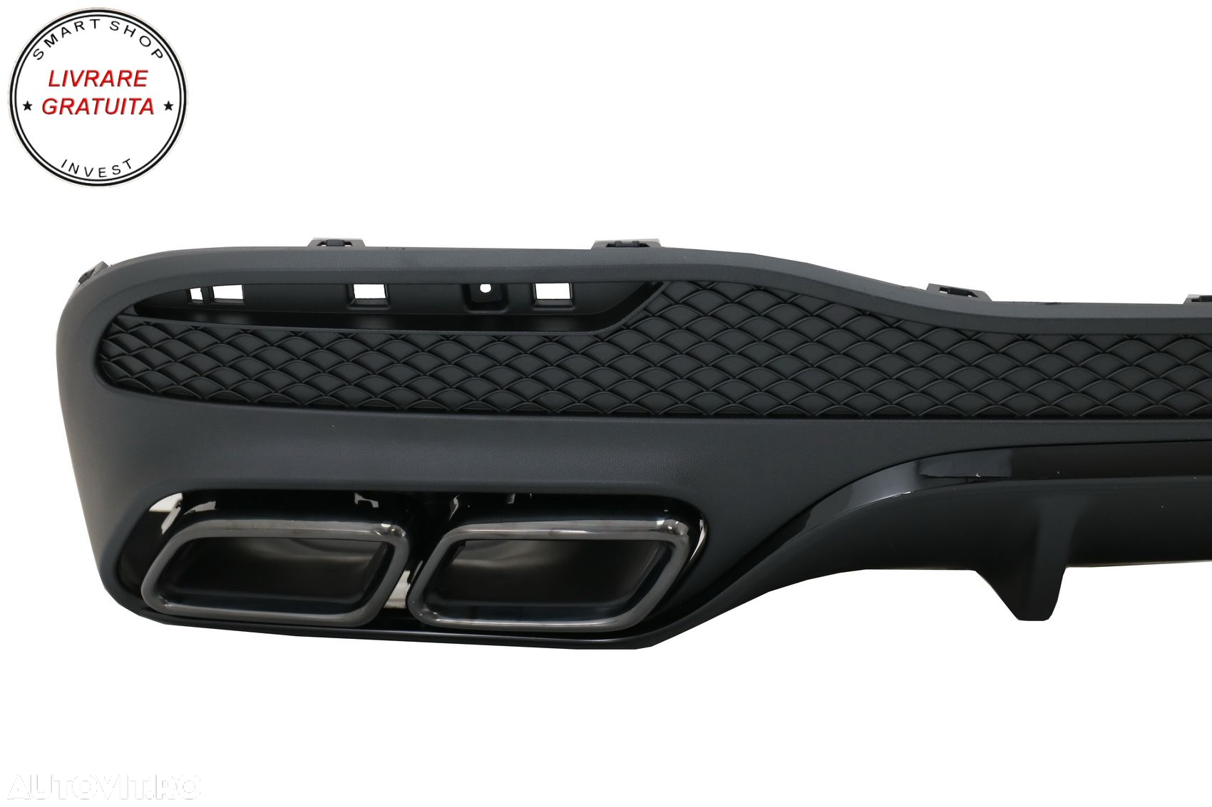 Difuzor Bara Spate cu Ornamente Evacuare Mercedes GLE W166 SUV Sport Line (2015-20- livrare gratuita - 2