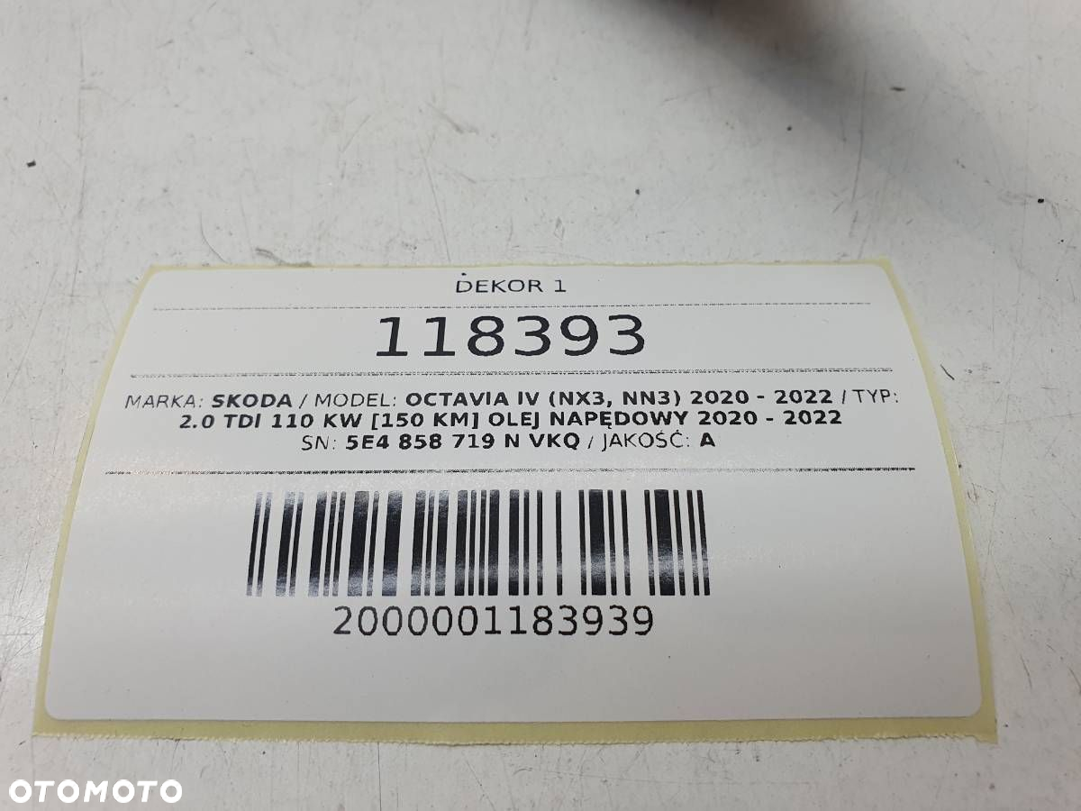 DEKOR LISTWA DESKI SKODA OCTAVIA IV EUROPA LIFT 2024 5E4858719N - 4