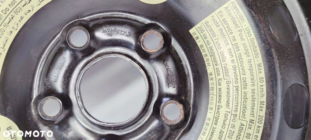 KOŁO DOJAZDOWE AUDI A3 8P VW SEAT 1K0601027AL R16 - 2